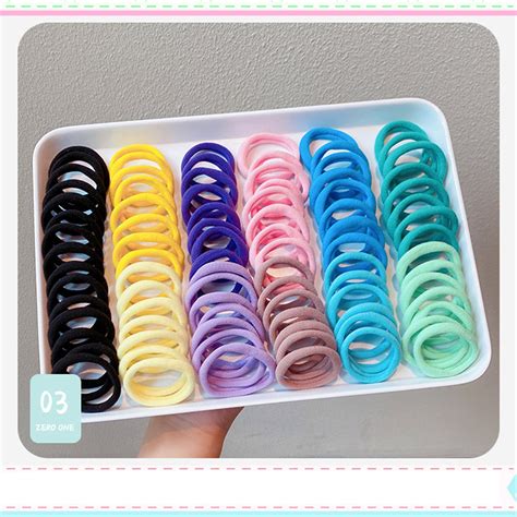 Wangjiaoid Different Color Rubber Bands Candy Colored Hair Tie Mori