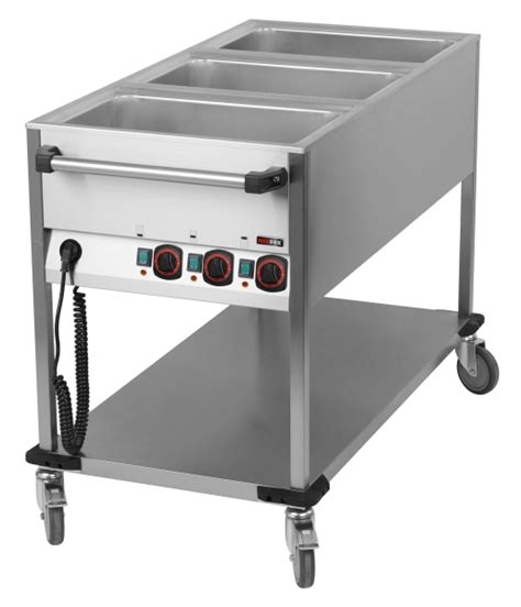 A S Gastro Bain Marie Wagen Fahrbar 3x GN 1 1 600x1300x900 Mm BMPK 3120