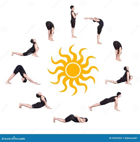 Surya Namaskar Sun Salutation Stock Image | CartoonDealer.com #25199641