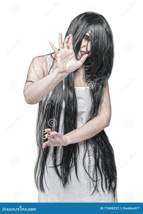 Mystical Ghost Woman Isolated Focus On Hands Stock Photo Image Of