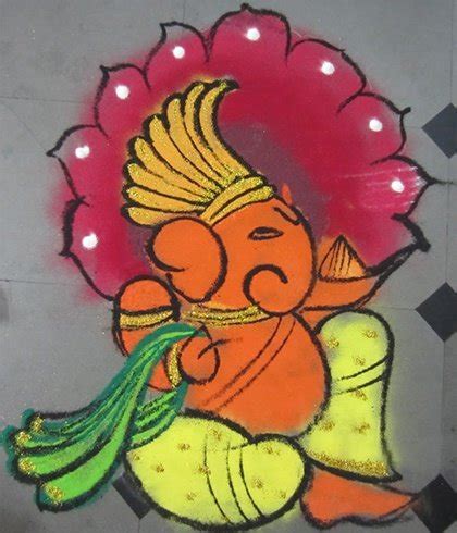 44 Ganesh Rangoli Designs and Ideas That You Should Try This Diwali - Life 'N' Lesson