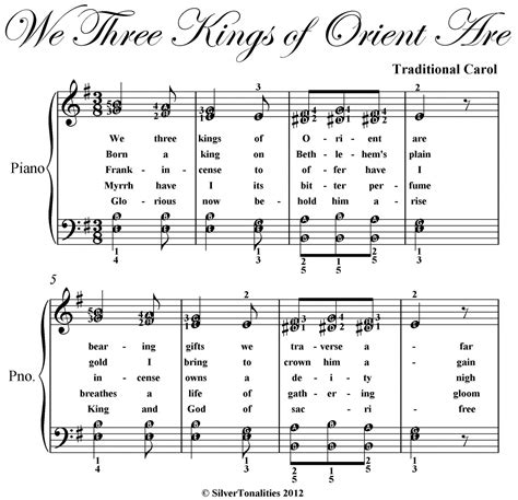 We Three Kings Of Orient Are Elementary Piano Sheet Music PDF