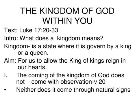 Ppt The Kingdom Of God Within You Powerpoint Presentation Free Download Id4095464