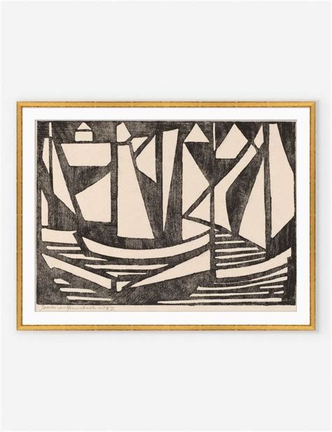 Japanese Woodcuts Boats Print Japanese Woodcut Figurative