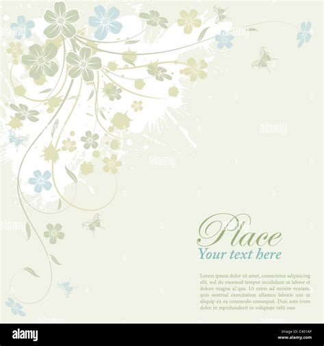 Grunge Flower Background With Butterfly Element For Design Vector