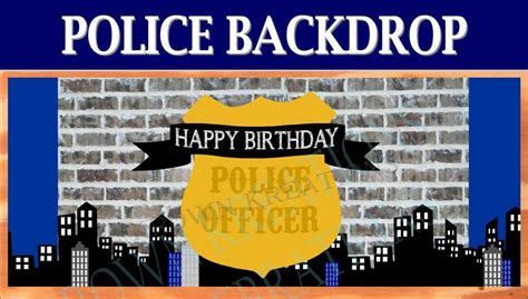 POLICE Party Police BACKDROP Policeman Birthday Police Officer