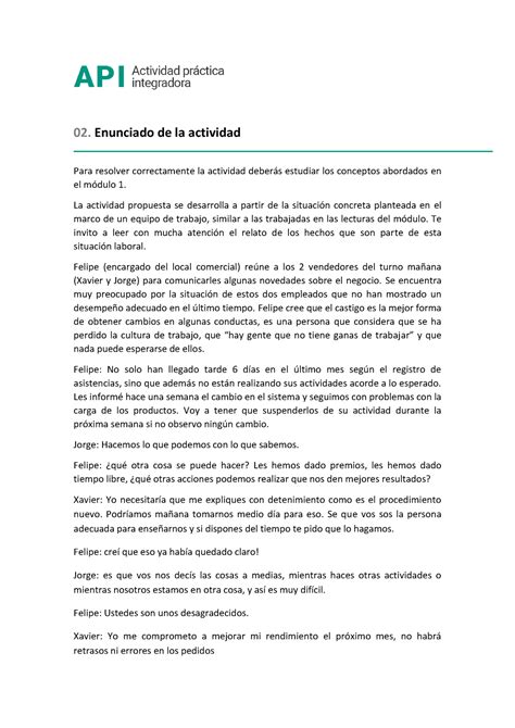 API1 Enunciado De La Actividad 02 Enunciado De La Actividad Para