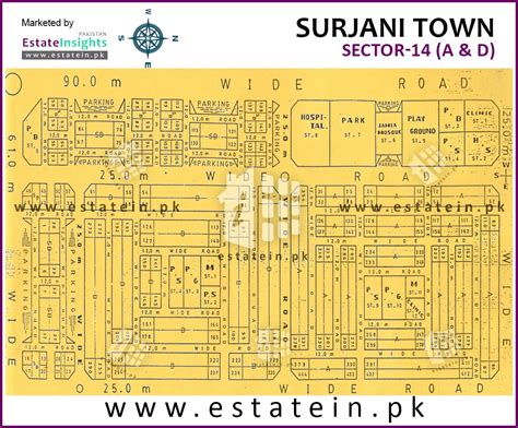 Layout plan / Siteplan Map of Sector-14 (A) Sector-14 Surjani Town Karachi.