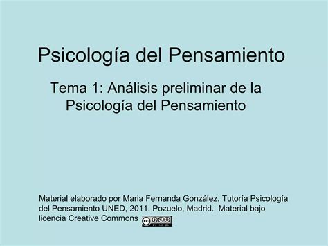 Perspectiva histórica de la Psicologia del Pensamiento PPT