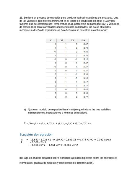 Ejercicio 25 Analisis Y Diseno De Experimentos Ejercicios De Estadística Inferencial Docsity