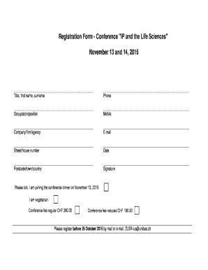 Fillable Online Ius Unibas Registration Form Conference IP And The