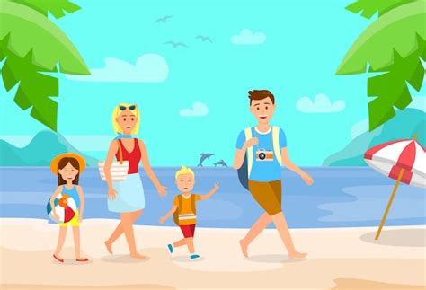 Vacaciones De Verano En La Ilustraci N De Dibujos Animados De Playa