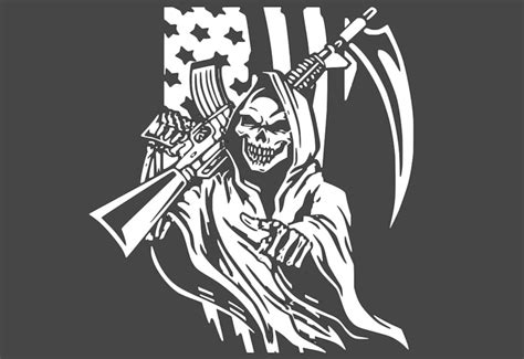 Grim Reaper American Flag Decal - Etsy