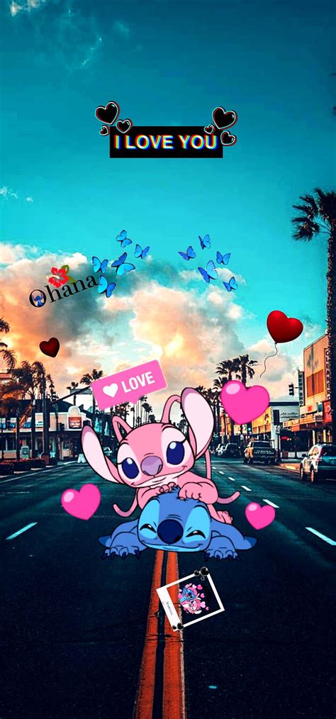 Stitch And Angel Love Wallpaper