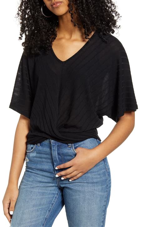 All In Favor Ribbed Twist Front Top Nordstrom Twist Front Top