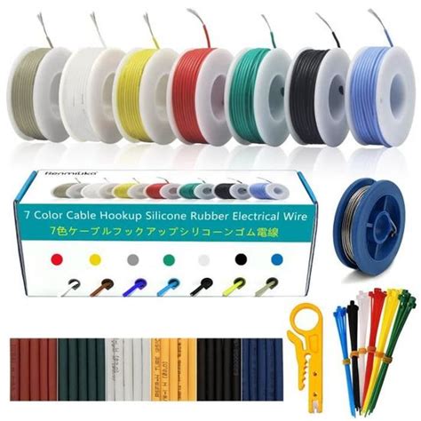 C Ble Lectrique De Calibre Awg Couleurs Fil De Silicone Flexible