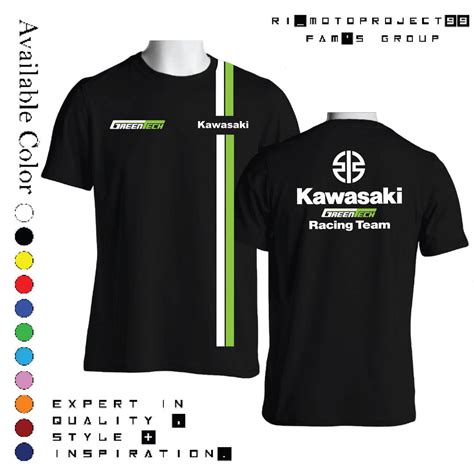 Jual Tshirt Baju Kaos Kawasaki Greentech Racing Team Stripe Side High