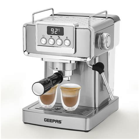 Geepas Espresso Coffee Machine With Milk Frother Bar Pressure