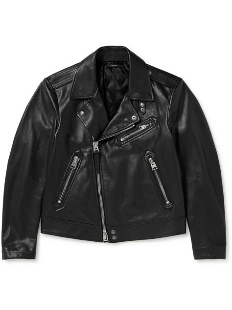 Tom Ford Full Grain Leather Biker Jacket Black Tom Ford