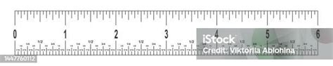 6 Inches Ruler Scale With Fractions Math Or Geometric Tool For Distance