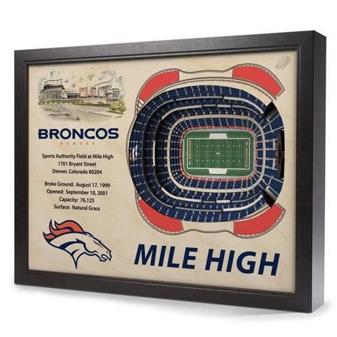 25 Layer Denver Broncos 3D Stadium View Wall Art | Sports wall art ...