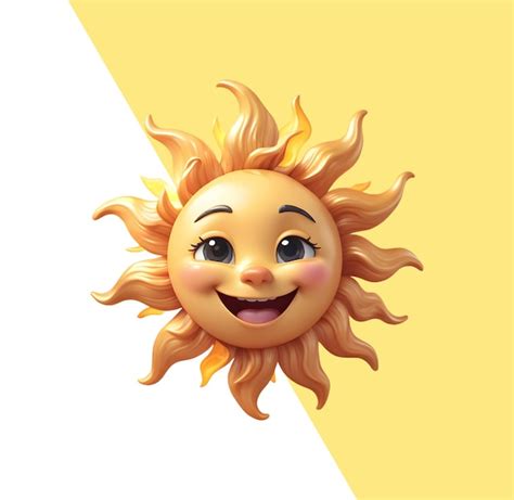 Premium PSD Cute Cartoon 3d Happy Sun