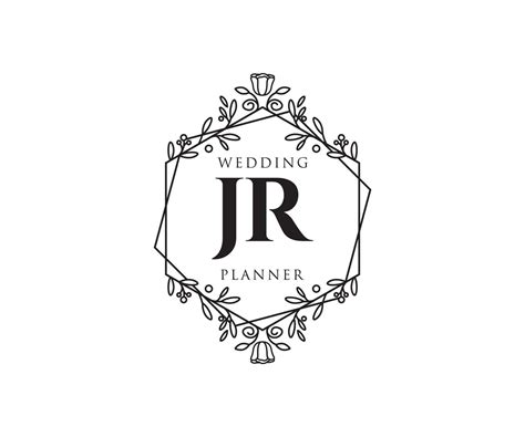 JR Initials letter Wedding monogram logos collection, hand drawn modern ...