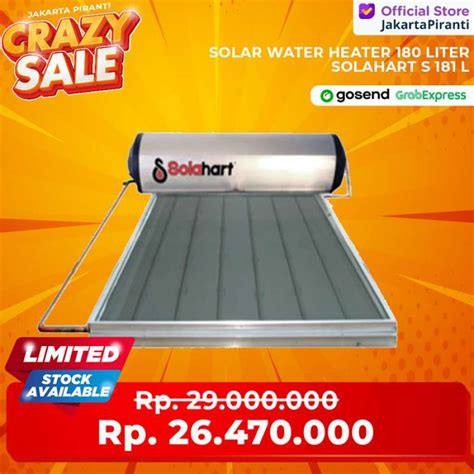 Promo Pemanas Air Tenaga Surya Solahart Solar Water Heater 181 L Diskon