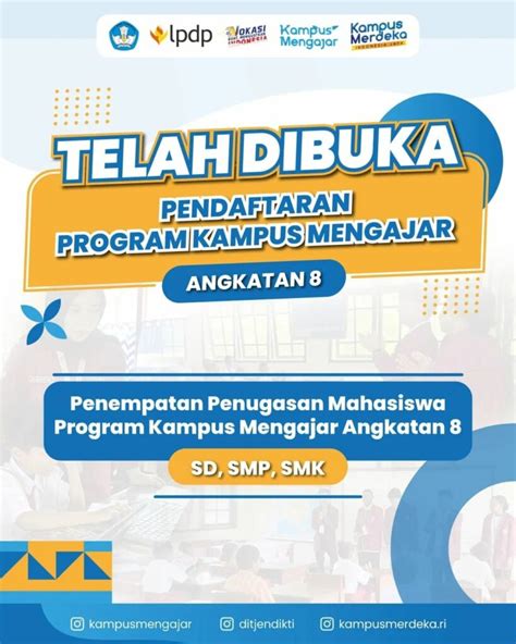 Pendaftaran Program Kampus Mengajar Angkatan 8 - Merdeka Belajar Kampus ...