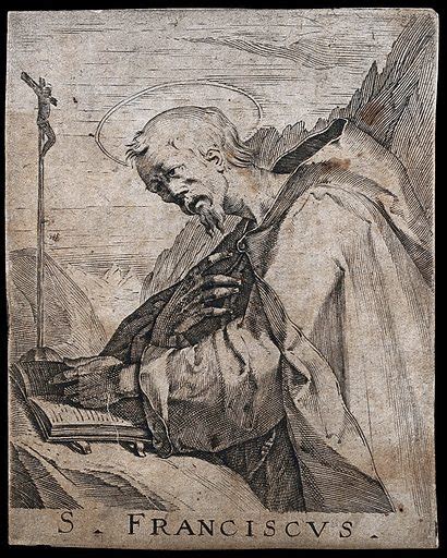 Saint Francis Of Assisi In Wilderness Praying In Front Of A  Free Public Domain Image Look