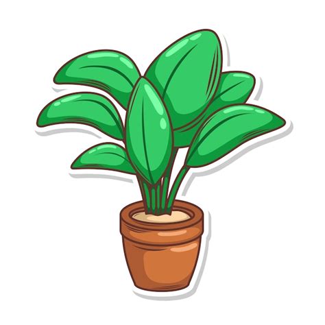 Premium Vector | Home plant cartoon style potted plant isolated on white