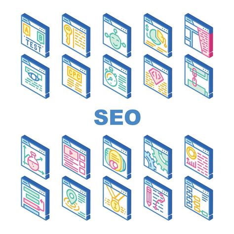 Seo Search Engine Optimization Icons Set Vector 8159416 Vector Art At