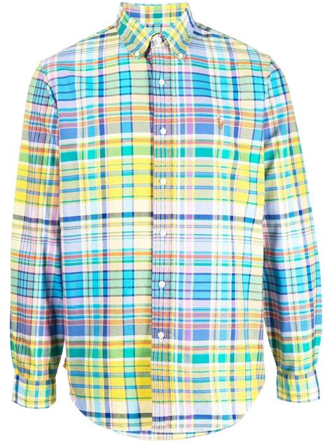 Polo Ralph Lauren Plaid Check Long Sleeve Shirt Blue Farfetch