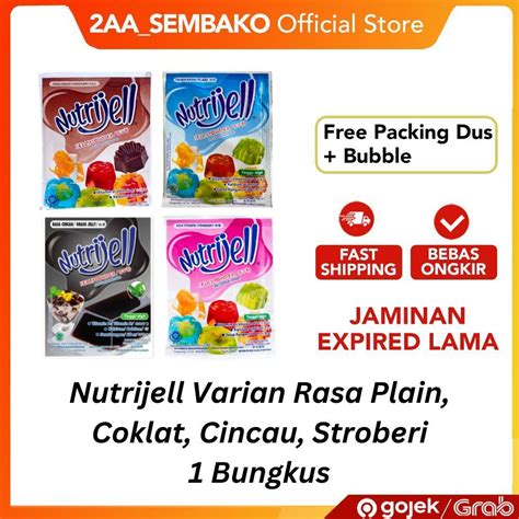 Jual Nutrijell Jelly Powder Instant Varian Rasa Plain Coklat Cincau