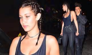 Bella Hadid Flashes Sideboob With Boyfriend The Weeknd During Date Night In Ny Daily Mail Online