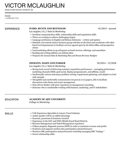 Sales And Marketing Resume Samples Velvet Jobs