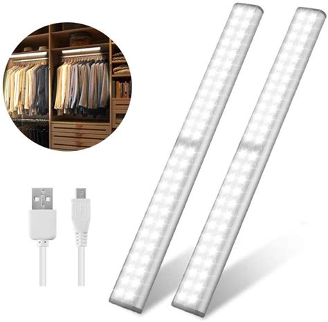 Led Closet Light Usb Rechargeable 52 Led Under Cabinet Lighting Wireless Motion Sensor