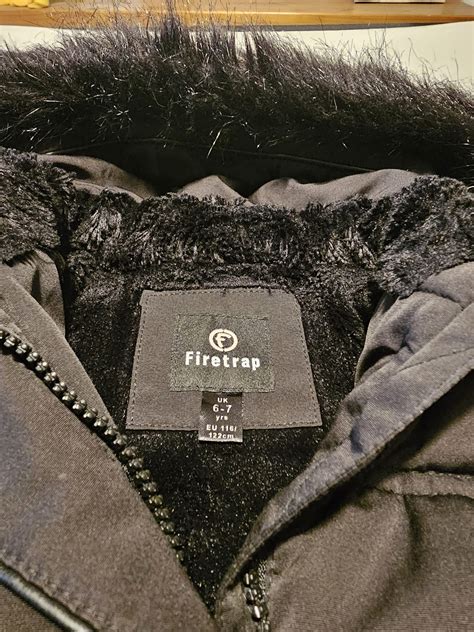 Girls 6 7 Firetrap Black Fur Lined Padded Coat Lotsalove