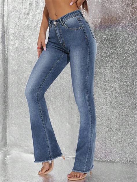 Cal A Jeans Flare Bainha Crua Shein Pt