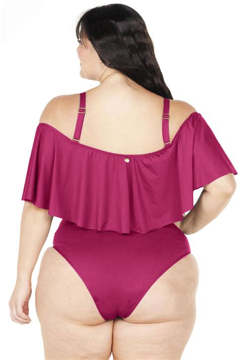 Top Biqu Ni Plus Size Ciganinha Fucsia Al As Remov Veis E Top Fixo