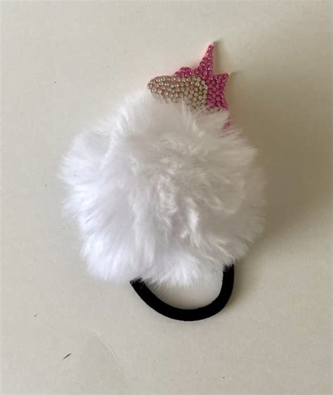 Fuzzy Pom Pom Ponytail Holder California Shop Small