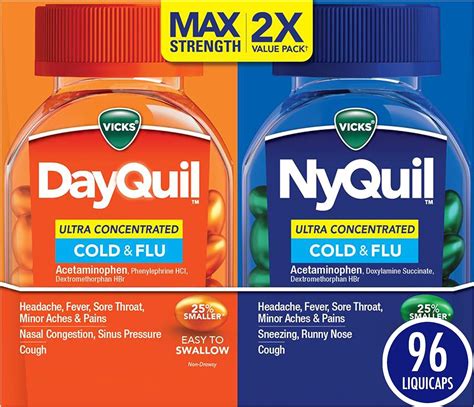 Vicks Dayquil And Nyquil Ultra Concentrated Liquicaps Co Pack Cold And Flu Medicine