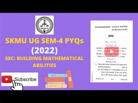 Skmu Ug Sem Sec Building Mathematical Abilities Pyqs Skmu