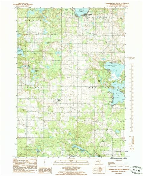 Chippewa Lake South Mi 1985 24000 Scale Map By United States