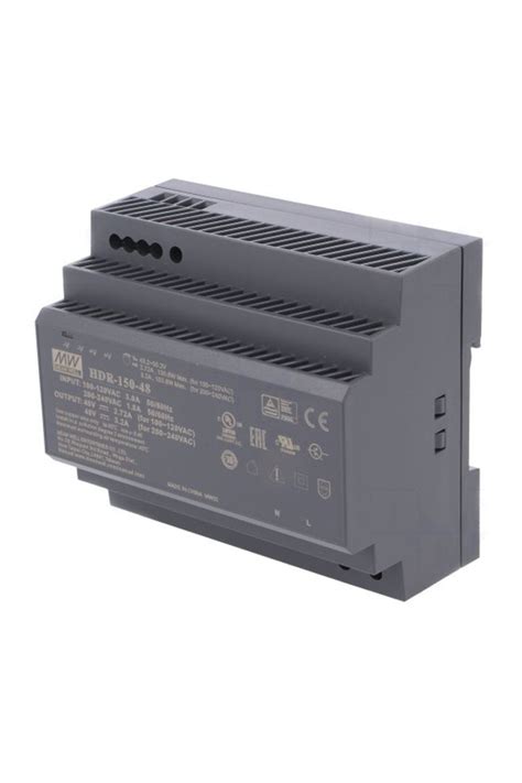 Mean Well HDR-150-48 153W 48VDC Ray Montajlı Power Supply