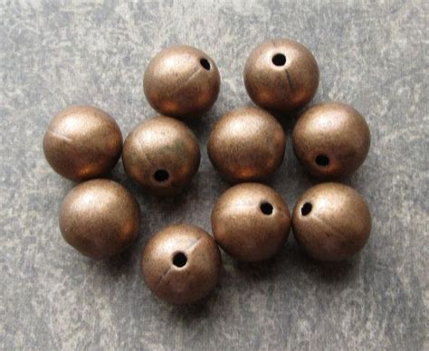 Matt Antique Copper Large Heavy Solid Round Beads Mm Etsy