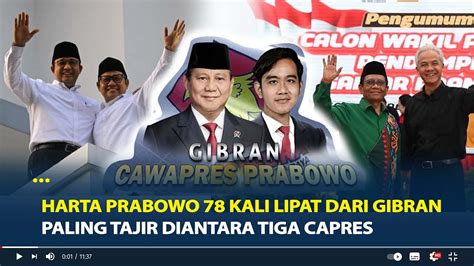 Paling Tajir Diantara Tiga Capres Harta Kekayaan Prabowo Rp Triliun