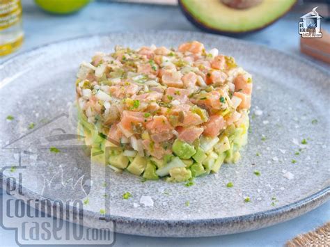 Tartar de salmón y aguacate El cocinero casero Pescados y mariscos