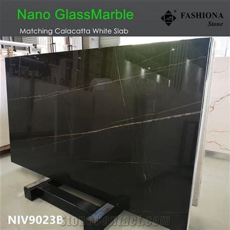 Book Match Nano Calacatta White Glassmarble Slabs From China