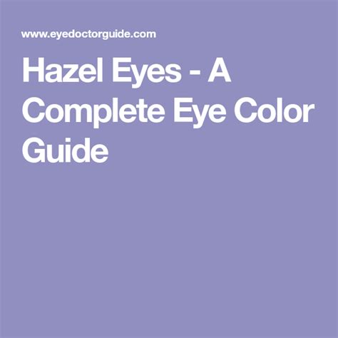 Hazel Eye Color Genetics Chart